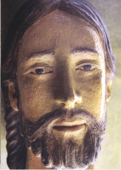 Carte postale avec visage du Christ miséricordieux